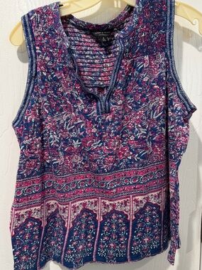 3 pcs all in one Lucky Brand Navy and Pink Floral Sleeveless Tank